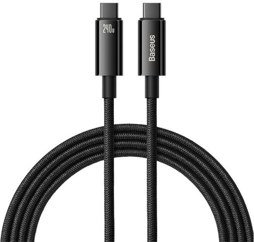 Кабель Baseus Tungsten Gold Fast Charging Data Cable Type-C to Type-C 240W 2m (CAWJ040101) - Черный