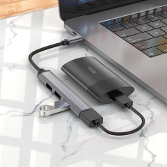 Хаб hoco HB26 4 in 1 adapter(Type-C to USB3.0+USB2.0*3) - Gray