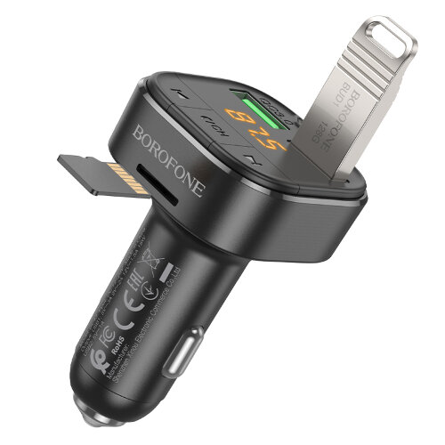 Автомобильное ЗУ/FM-трансмиттер Borofone BC43 Flash, 2*USB - Черный