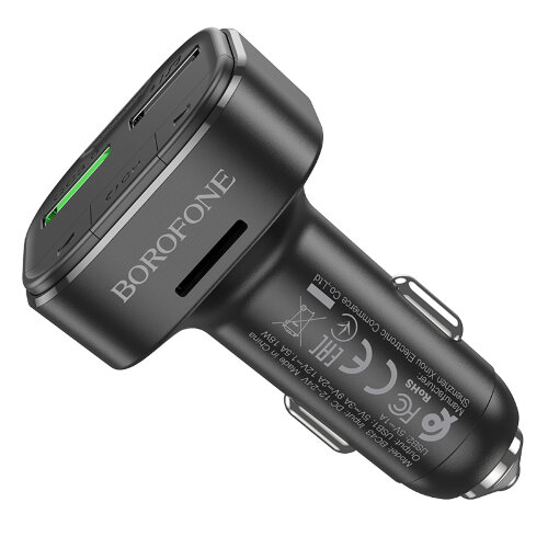 Автомобильное ЗУ/FM-трансмиттер Borofone BC43 Flash, 2*USB - Черный