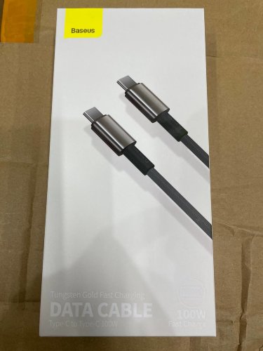 Кабель Baseus Tungsten Gold Fast Charging Data Cable Type-C to Type-C 100W 2m (CATWJ-A01) - Black