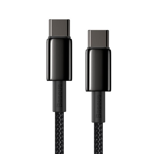 Кабель Baseus Tungsten Gold Fast Charging Data Cable Type-C to Type-C 100W 2m (CATWJ-A01) - Black