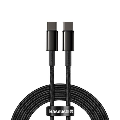 Кабель Baseus Tungsten Gold Fast Charging Data Cable Type-C to Type-C 100W 2m (CATWJ-A01) - Black