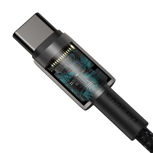 Кабель Baseus Tungsten Gold Fast Charging Data Cable Type-C to Type-C 100W 2m (CATWJ-A01) - Black