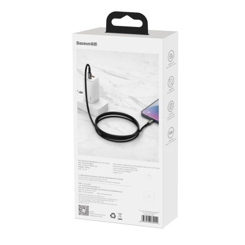 Кабель Baseus Tungsten Gold Fast Charging Data Cable Type-C to Type-C 100W 2m (CATWJ-A01) - Black