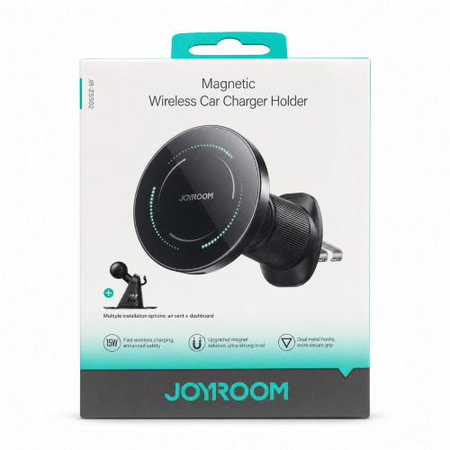 Держатель JOYROOM Magnetic Wireless car charger Holder Black