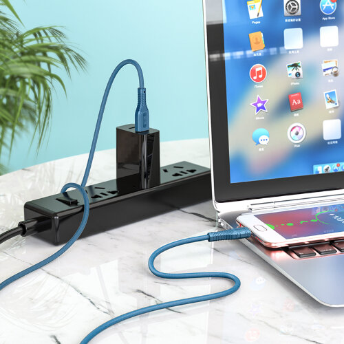 Кабель Hoco X67 Nano silicone charging data cable for Micro - Blue