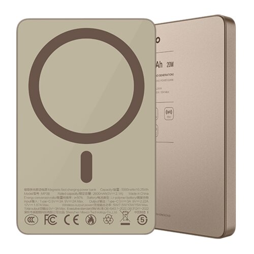 Внешний аккумулятор MAXCO MP38 Magnetic fast charging power Bank (5000mAh) - Desert Gold