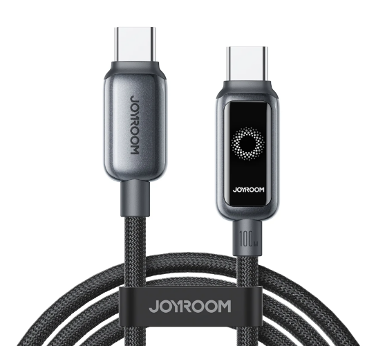 Кабель JoyRoom S-A55 StarFlight Series 100W Auto Power-Off Fast Charging Data Cable Type-C to Type-C 1.2m - Black