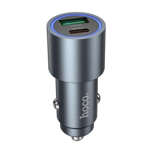 Автомобильная Зарядка HOCO Z60 Bloom 48W dual-port PD30W+QC3.0 multi-protocol car charger Meral gray