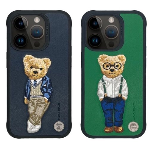 Чехол ZUCK BEAR Cover For IP 15 Pro Max leather D.Blue (WAE)