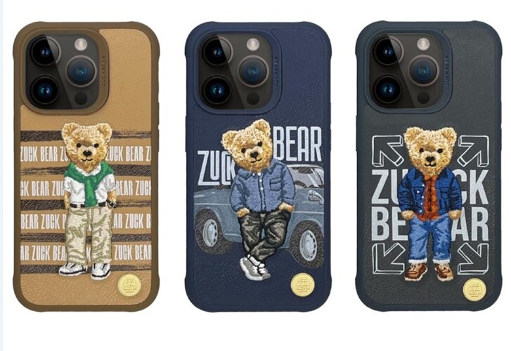 Чехол ZUCK BEAR Cover For IP 15 Pro Max leather D.Blue (WAE)