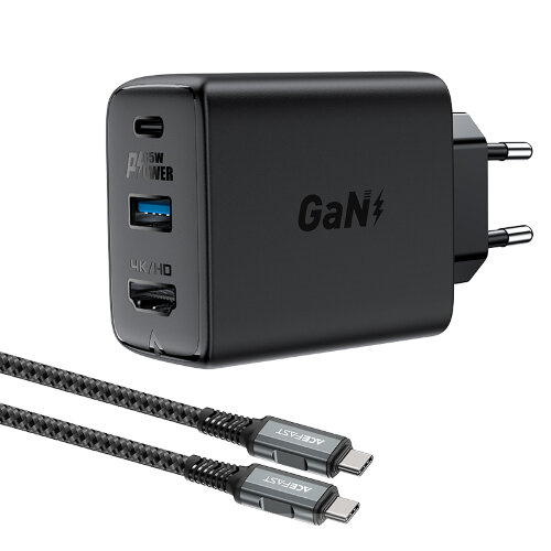 Зарядка Acefast A17 PD 65W HUB - Black