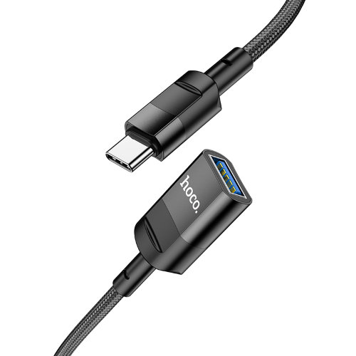 Кабель Hoco U107 Type-C male to USB female USB3.0 charging data sync extension cable - Black