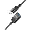 Кабель Hoco U107 Type-C male to USB female USB3.0 charging data sync extension cable - Black