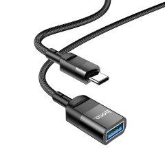 Кабель Hoco U107 Type-C male to USB female USB3.0 charging data sync extension cable - Black