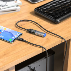 Кабель Hoco U107 Type-C male to USB female USB3.0 charging data sync extension cable - Black