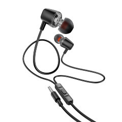 Наушники Hoco M107 discoverer universal earphones with mic - Black