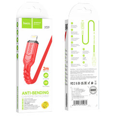 Кабель Hoco X59 victory charging data cable iphone (L=2M) - Red