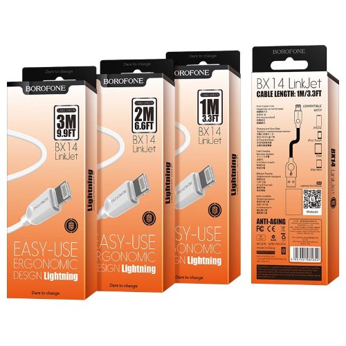 Кабель Borofone Cable USB to Lightning BX14 LinkJet 1M