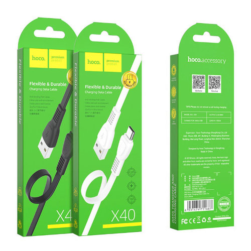 Кабель hoco X40 Noah charging data cable for Micro - White