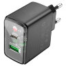 Сетевой адаптер Hoco CS42A Smart PD30W+QC3.0 Charger (EU) - Black
