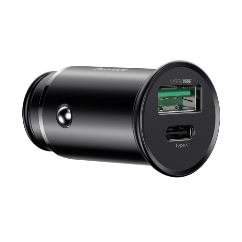 Автомобильное зарядное устройство Baseus Circular Metal PPS Quick Charger Car Charger 30W (Support VOOC) - Black (CCYS-C01)