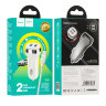 Автомобильное зарядное устройство hoco Z40 Superior с кабелем Lightning - White