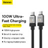 Кабель BASEUS CAKW000301 coolplay series fast charging cable type-c o type-c 100W 2m - Черный