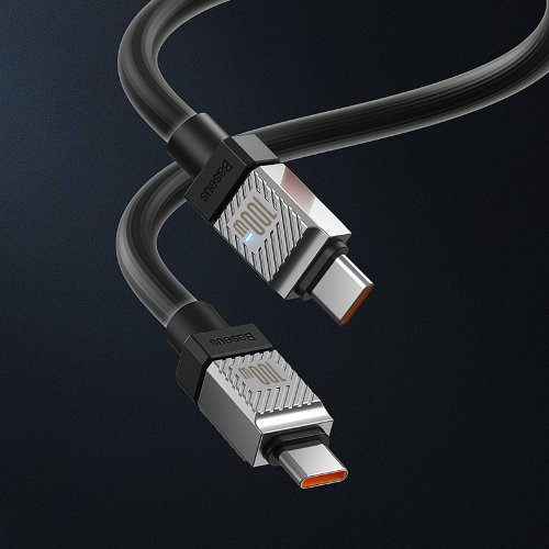 Кабель BASEUS CAKW000301 coolplay series fast charging cable type-c o type-c 100W 2m - Черный