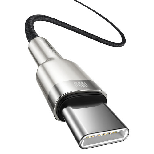 Кабель Baseus Cafule, Type-C - Type-C, 5A, 100W, 1 м - Черный (CATJK-C01)
