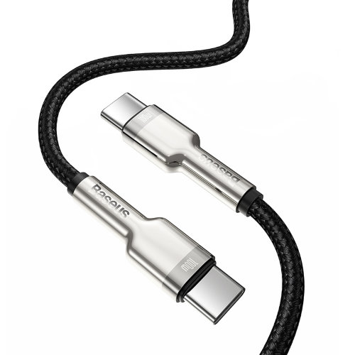 Кабель Baseus Cafule, Type-C - Type-C, 5A, 100W, 1 м - Черный (CATJK-C01)