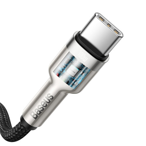 Кабель Baseus Cafule, Type-C - Type-C, 5A, 100W, 1 м - Черный (CATJK-C01)