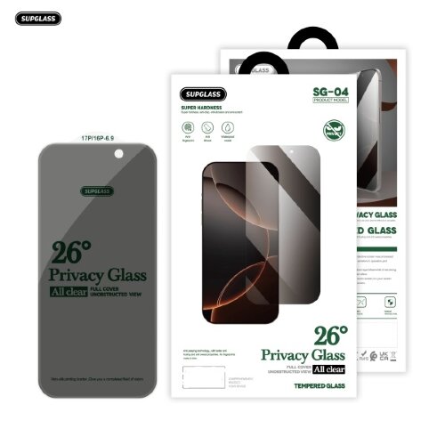 Защитное стекло SUPGLASS Privacy Glass SG-04 IPh16 Pro/17/17 Pro (6.3) для iPhone 16 Pro / iPhone 17 / iPhone 17 Pro (6.3)