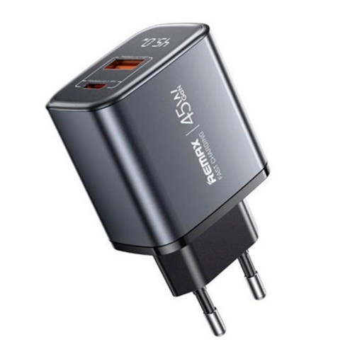Сетевое зарядное устройство Remax GaN Digital fast charger (U2-AC45W) EU - Silver