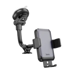 Автодержатель Hoco H27 Rock push-type car holder (center console) - Серо-черный