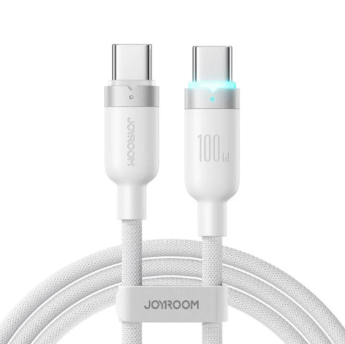 Кабель JoyRoom S-A63 StarWay Series 100W Auto Power-Off Fast Charging Data Cable (Type-C to Type-C) 1.2m – White