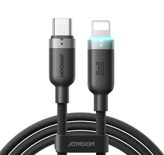 Кабель JoyRoom S-A63 StarWay Series 30W Auto Power-Off Fast Charging Data Cable (Type-C to L) 1.2m – Black