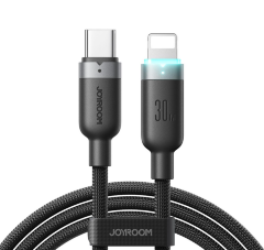Кабель JoyRoom S-A63 StarWay Series 30W Auto Power-Off Fast Charging Data Cable (Type-C to L) 1.2m – Black