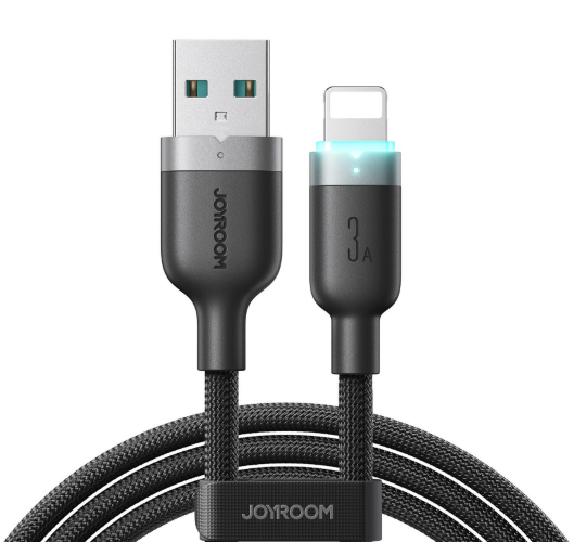 Кабель JoyRoom S-A63 StarWay Series 3A Auto Power-Off Fast Charging Data Cable (USB-A to L) 1.2m – Black