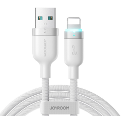 Кабель JoyRoom S-A63 StarWay Series 3A Auto Power-Off Fast Charging Data Cable (USB-A to L) 1.2m – White