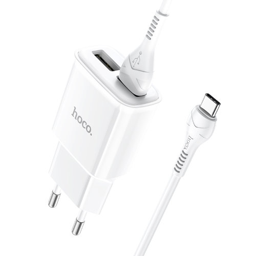 Зарядка hoco C88A Star round dual port charger set (Type-C) (EU) - Белый
