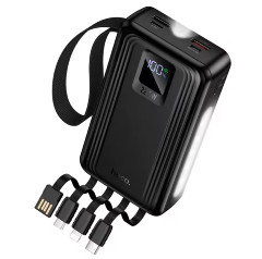 Внешний аккумулятор HOCO J173 Jingyao power bank 22.5W+PD20W+dual lighting four cables 20000mAh - Black