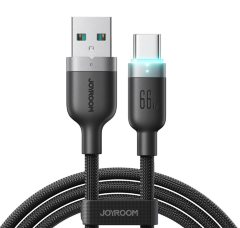 Кабель JoyRoom S-A63 StarWay Series 66W Auto Power-Off Fast Charging Data Cable (USB-A to Type-C) 1.2m – Black