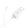 Сетевой адаптер hoco C62A Victoria dual port charger set(Micro)(EU) - Белый