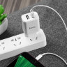 Сетевой адаптер hoco C62A Victoria dual port charger set(Micro)(EU) - Белый