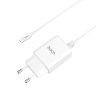 Сетевой адаптер hoco C62A Victoria dual port charger set(Micro)(EU) - Белый