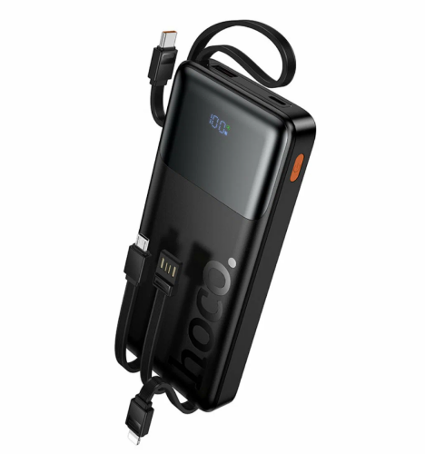 Внешний аккумулятор HOCO J156 Founder 22.5W+PD20W fully compatible power bank with four cables 10000mAh - Black