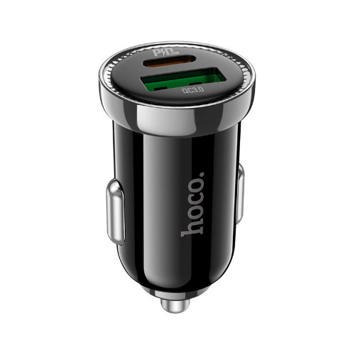Автомобильное ЗУ hoco Z44 Leading PD20W+QC3.0 car charger - Black