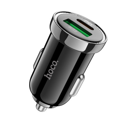 Автомобильное ЗУ hoco Z44 Leading PD20W+QC3.0 car charger - Black